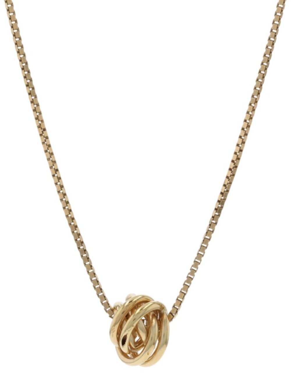 Yellow Gold Intertwined Circles Pendant Necklace 24" - 14k